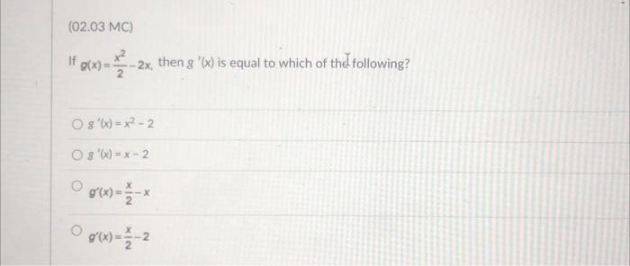 g(x) = 2x ^ 2