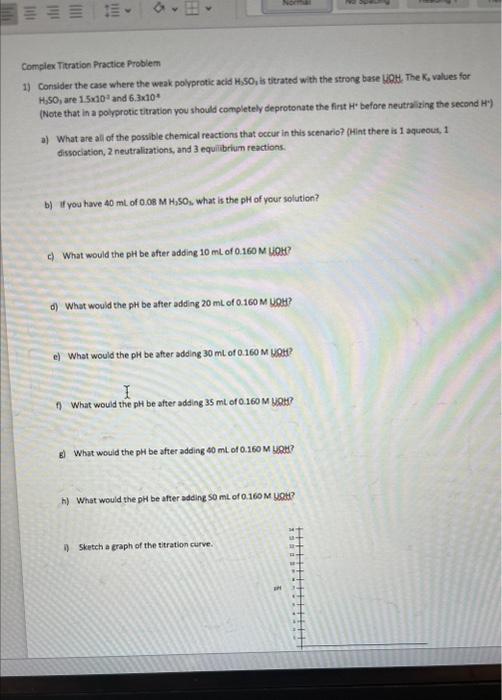 Complex Titration Practice Problem 1) Consider the