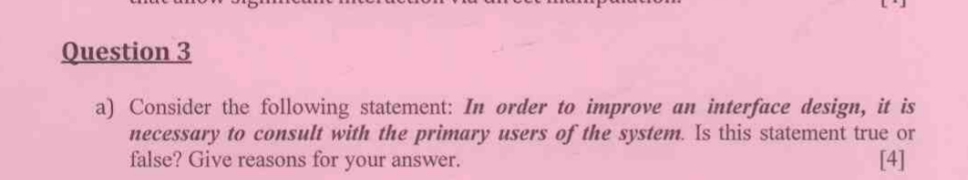 Solved Question 3a) ﻿Consider the following statement: In | Chegg.com