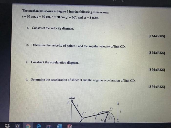 The mechanism shown in Figure 2 has the following | Chegg.com