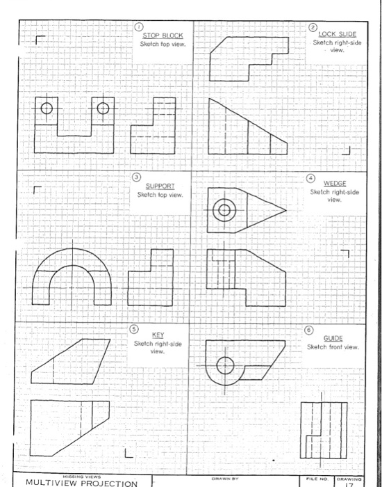 Solved STOP BLOCK Sketch top view. LOCK SLIDE Sketch right | Chegg.com