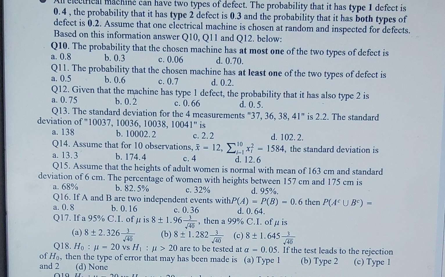 Solved Machine Can Have Two Types Of Defect The Probability Chegg Solved Machine Can Have Two Types Of Defect The Probability Chegg