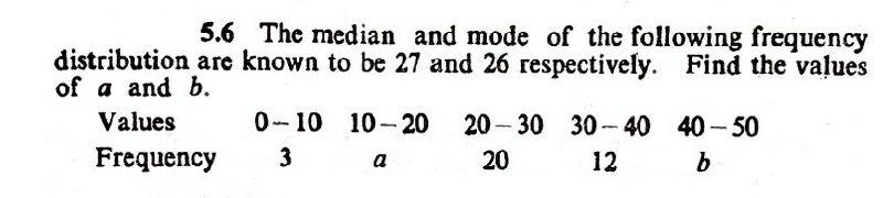 Solved 5.6 The median and mode of the following frequency | Chegg.com