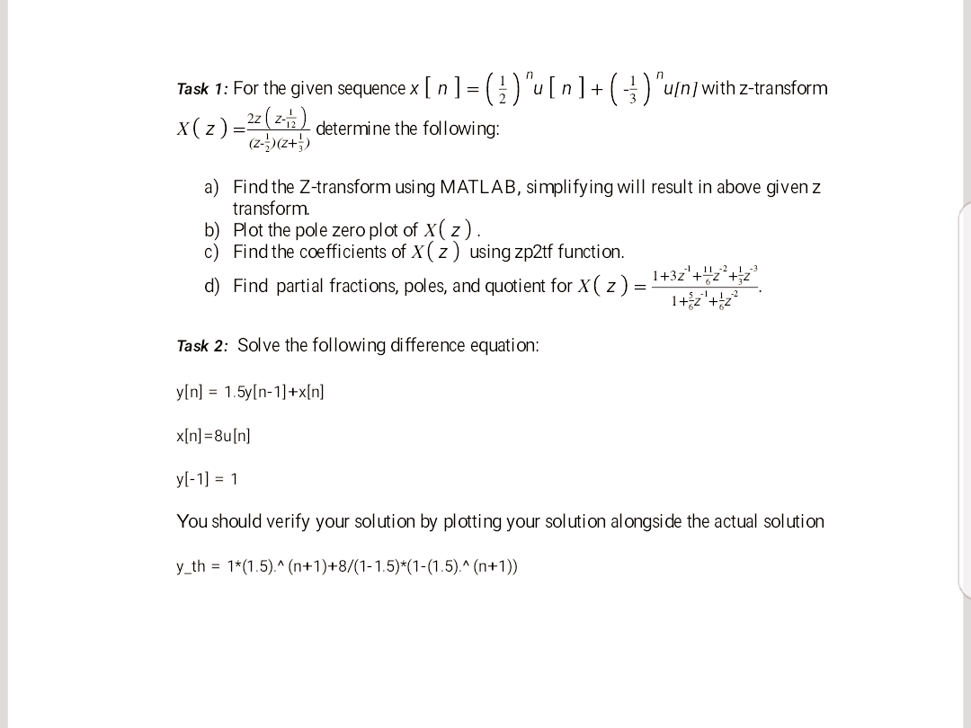 Task 1 For The Given Sequence X N U N Chegg Com