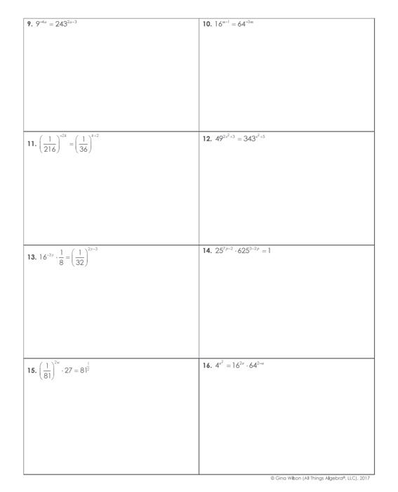Solved Directions: Solve each equation using a common base ; | Chegg.com