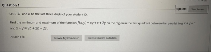 Solved Save Answer Question 1 4 points Let a, b, and be the | Chegg.com