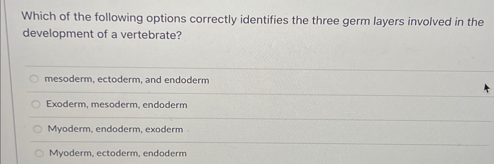 Solved Which of the following options correctly identifies | Chegg.com