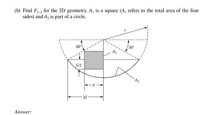 Solved (b) Find F2−2 for the 2D geometry. A1 is a square (A1 | Chegg.com