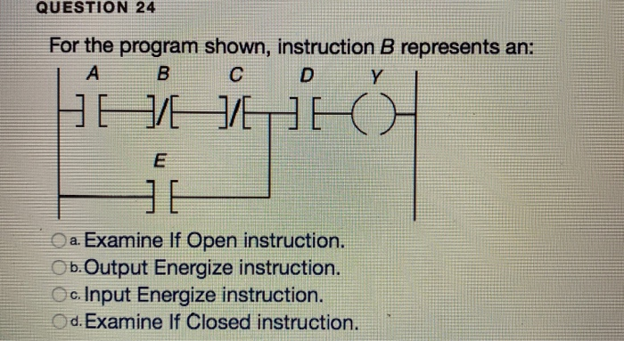 Solved QUESTION 24 For The Program Shown, Instruction B | Chegg.com