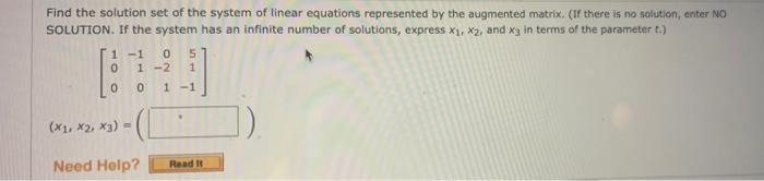 Solved Find the solution set of the system of linear | Chegg.com