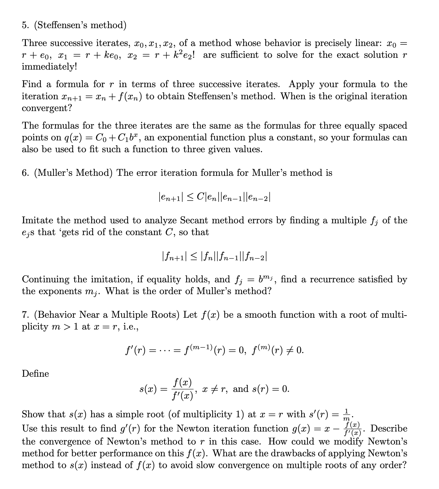 Solved (Steffensen's ﻿method)Three successive iterates, | Chegg.com