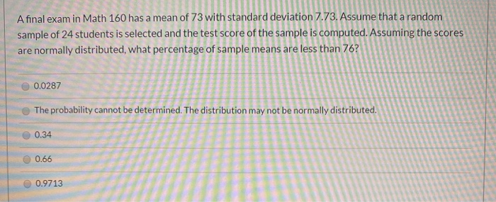 solved-a-final-exam-in-math-160-has-a-mean-of-73-with-chegg