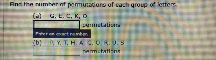 Solved Find The Number Of Permutations Of Each Group Of L Chegg Com