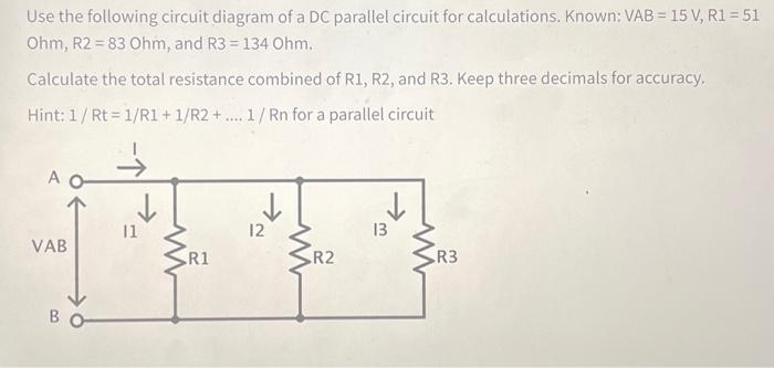 Solved Use the following circuit diagram of a DC parallel | Chegg.com
