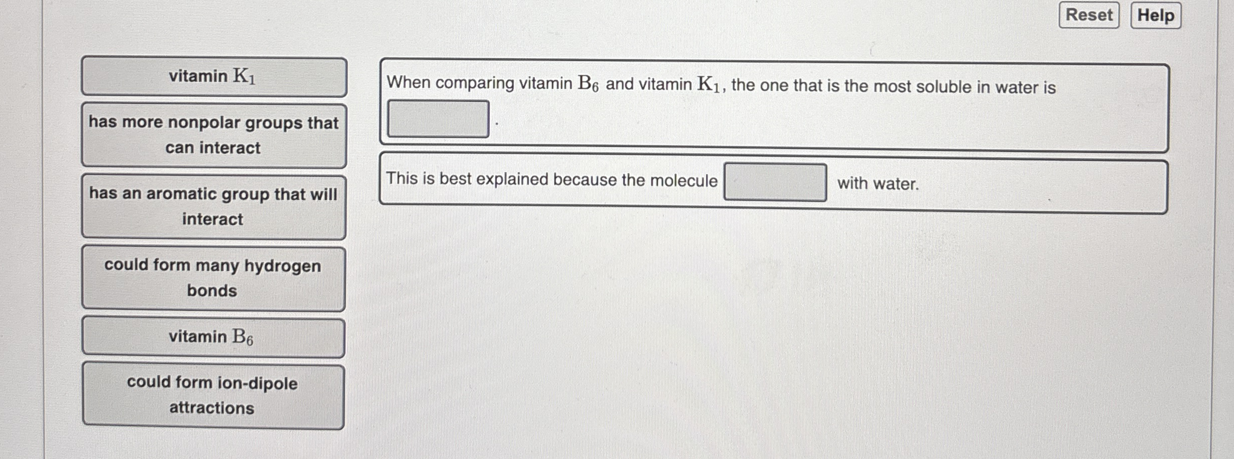 Solved Help ﻿When comparing vitamin B6 ﻿and vitamin K1,