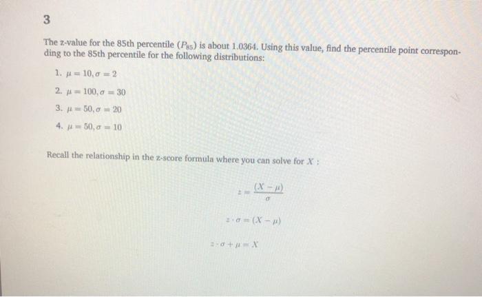 what is the value of 85th percentile