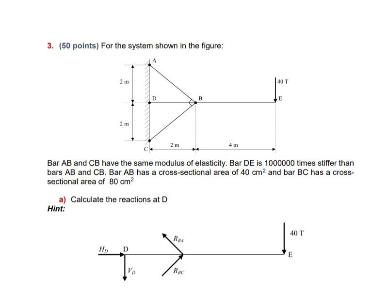 Solved 3. (50 points) For the system shown in the figure: D | Chegg.com