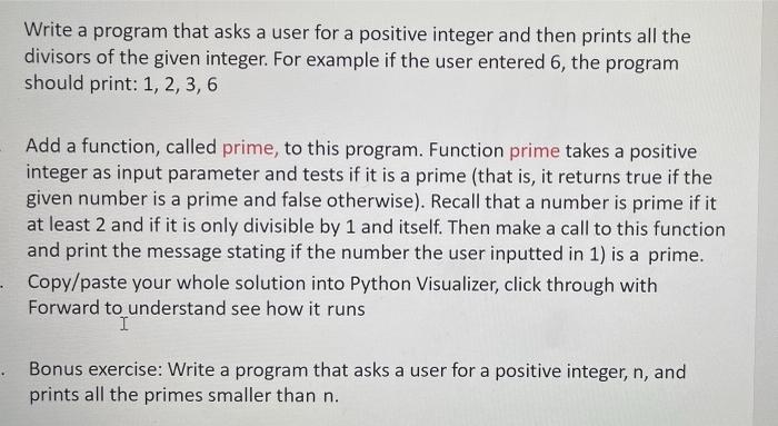 Solved Write a program that asks a user for a positive | Chegg.com