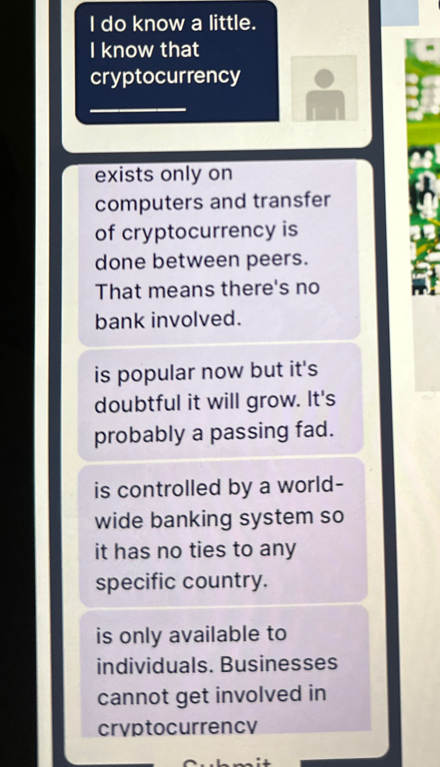 Solved I do know a little. I know that cryptocurrencyexists | Chegg.com