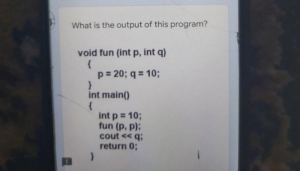 Solved what is the output of this program void fun int p chegg