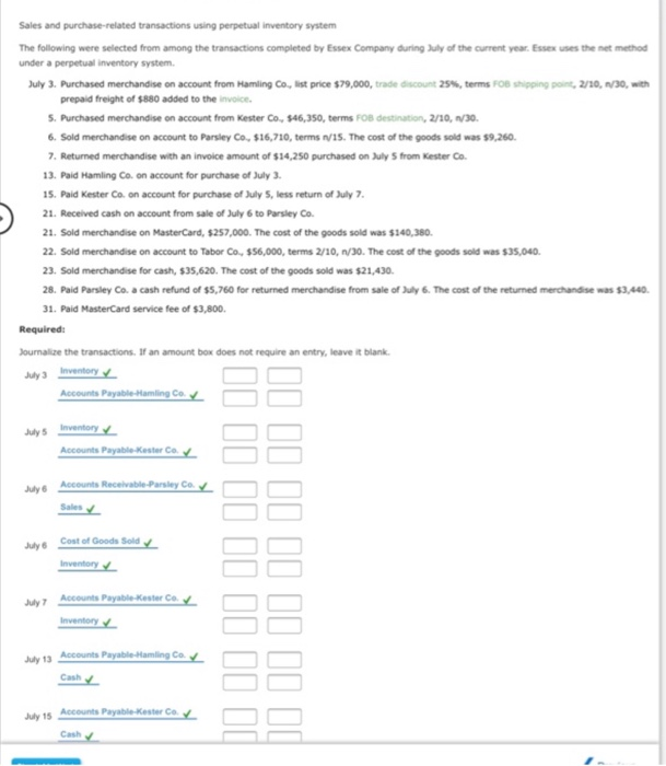 Sales And Purchase Related Transactions Using Chegg 