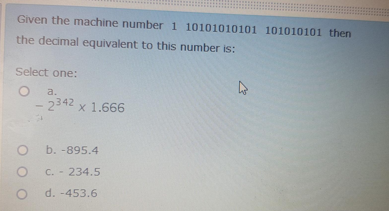 Solved Given the machine number 1 10101010101 101010101 then | Chegg.com