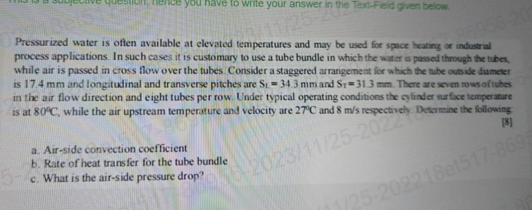 Solved Pressurized water is often available at elevated | Chegg.com