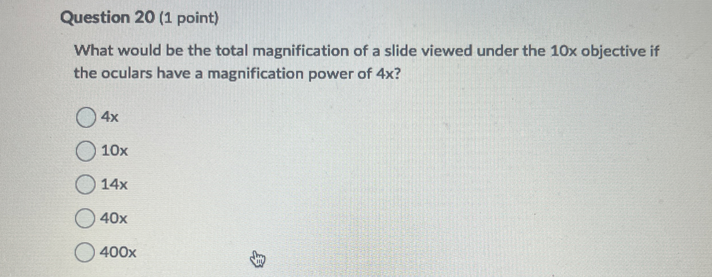 Solved Question 20 (1 ﻿point)What would be the total | Chegg.com