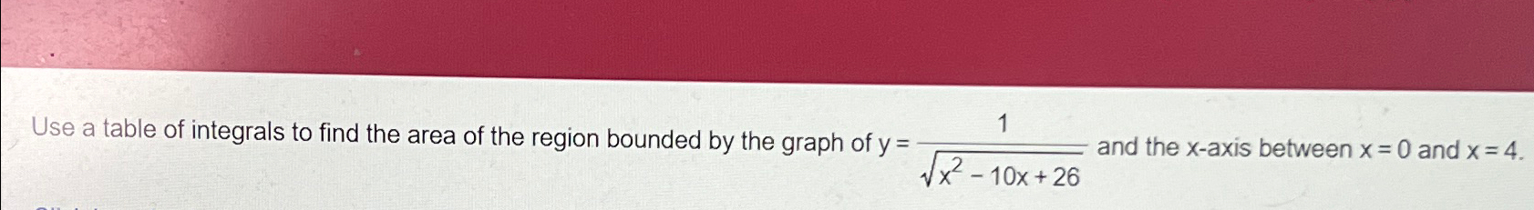 Solved Use a table of integrals to find the area of the | Chegg.com