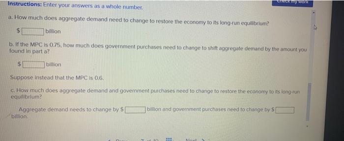 Solved Check my work The graph below depicts an economy | Chegg.com