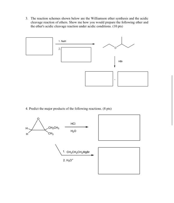 Solved 3. The reaction schemes shown below are the | Chegg.com