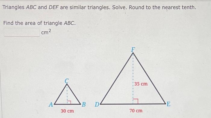 Solved Triangles Abc And Def Are Similar Triangles Solve 6059