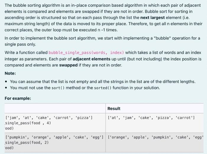 Bubble Sort Algorithm. A in-place sorting algorithm that…