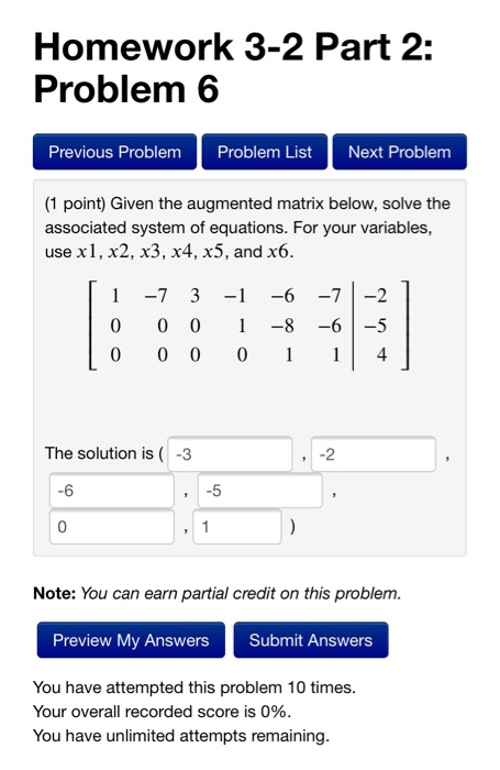 Solved Homework 3-2 Part 2: Problem 6 Previous Problem | Chegg.com