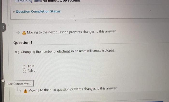 Solved Remaining Time! 48 seconds. Question Completion | Chegg.com