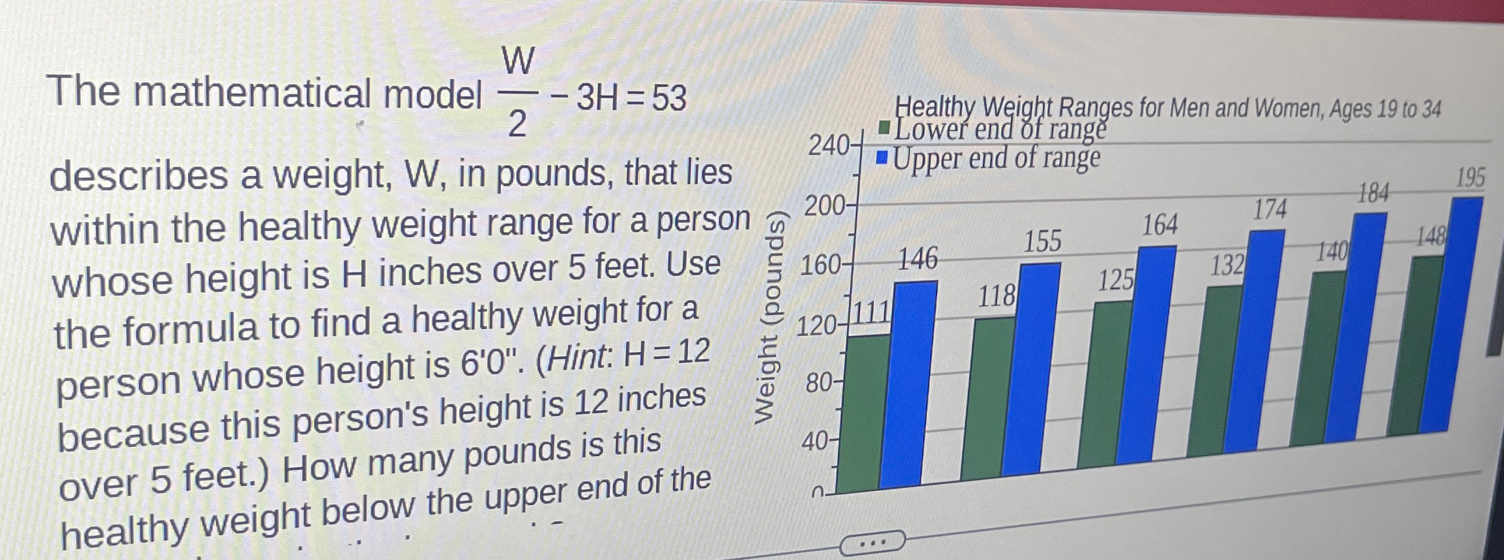 solved-the-mathematical-model-w2-3h-53-describes-a-weight-chegg