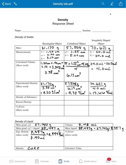 Back Density lab.pdf Density Response Sheet Name
