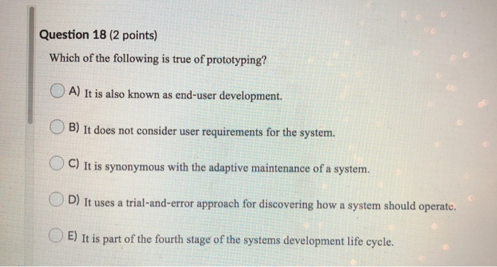 Solved Question 18 (2 points) Which of the following is true | Chegg.com