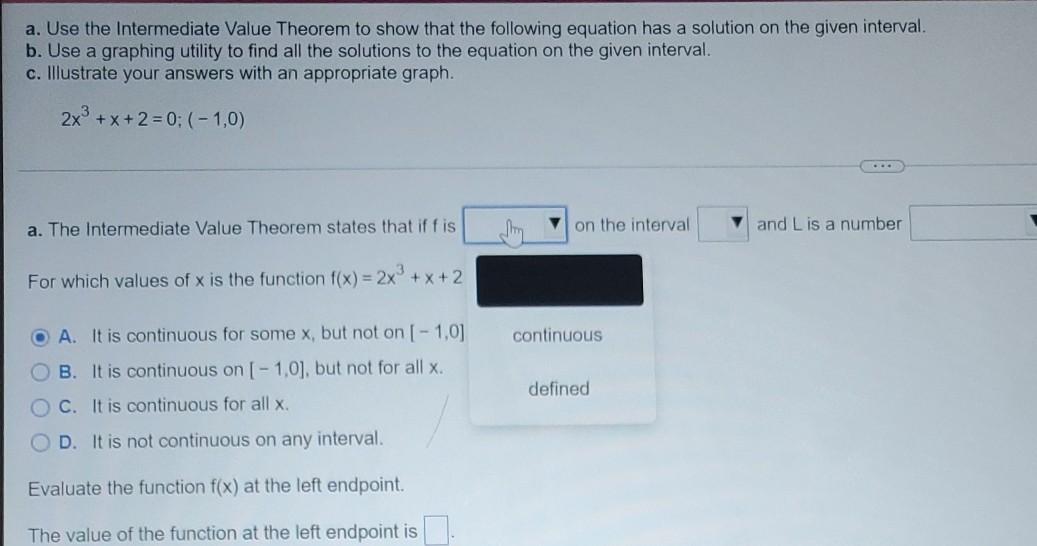 Solved a. Use the Intermediate Value Theorem to show that | Chegg.com