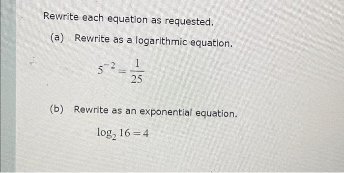rewrite 3 5 243 as a logarithmic equation