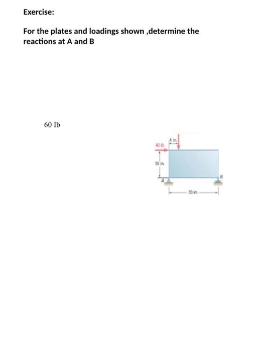 Solved Exercise For the plates and loadings shown