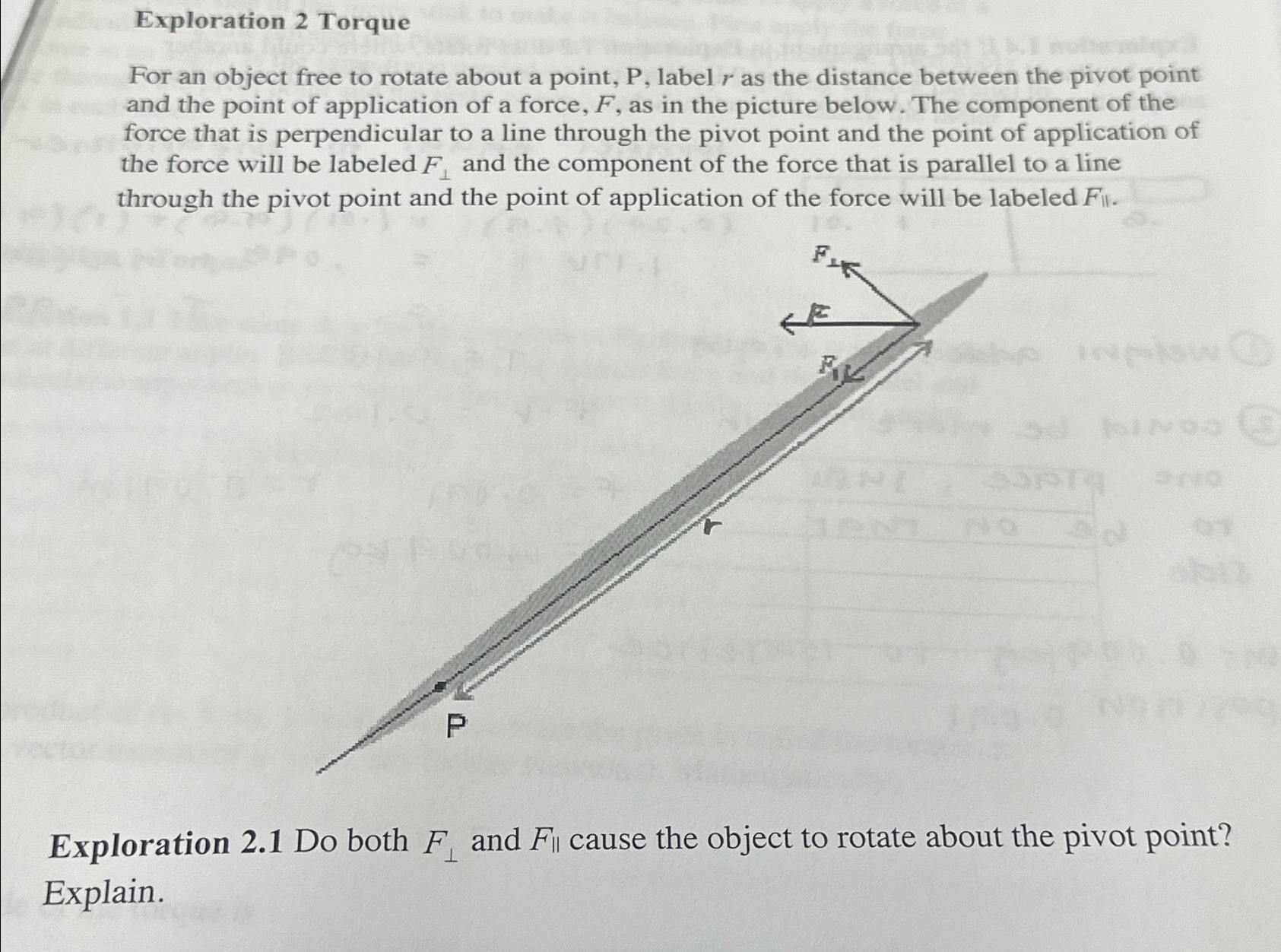 Solved Exploration 2 ﻿TorqueFor an object free to rotate | Chegg.com