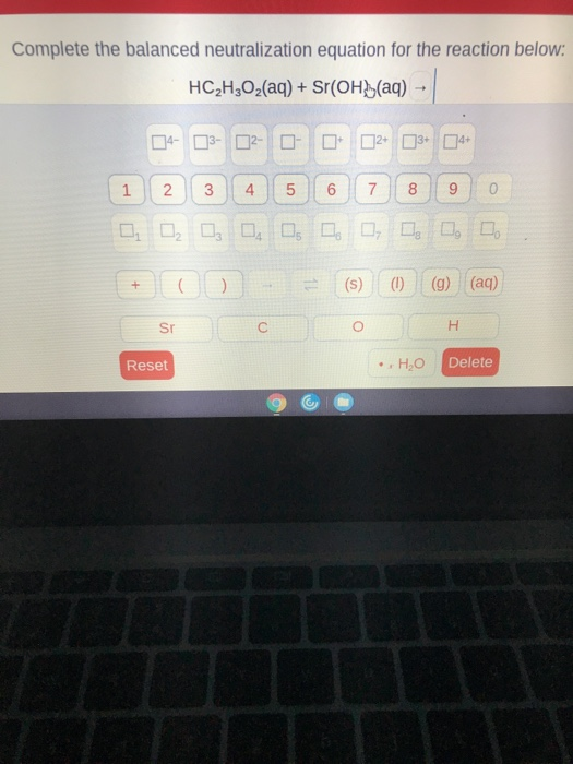 Solved Complete The Balanced Neutralization Equation For Chegg Com