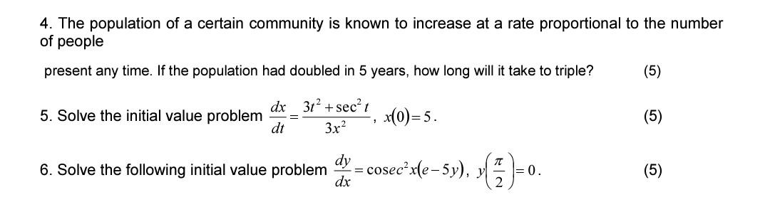 Solved 4. The population of a certain community is known to | Chegg.com