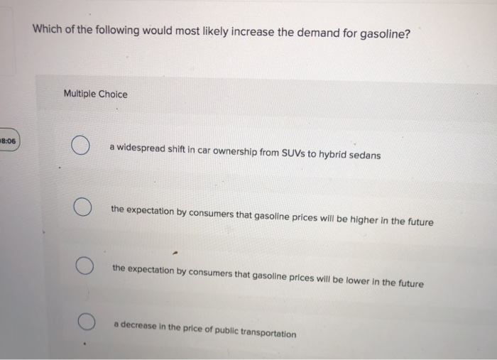 Solved Which of the following would most likely increase the | Chegg.com