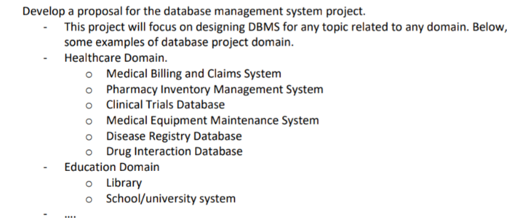 Solved Develop a proposal for the database management system | Chegg.com