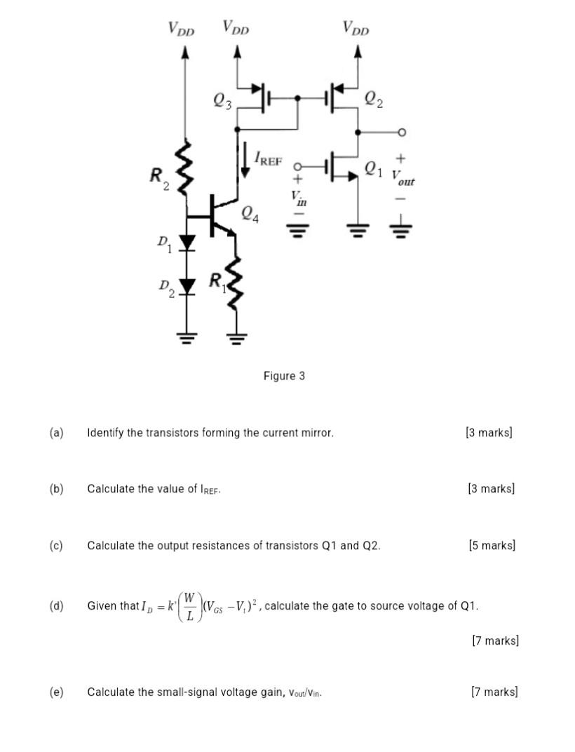 Solved Figure 3 shows an amplifier with a current mirror as | Chegg.com