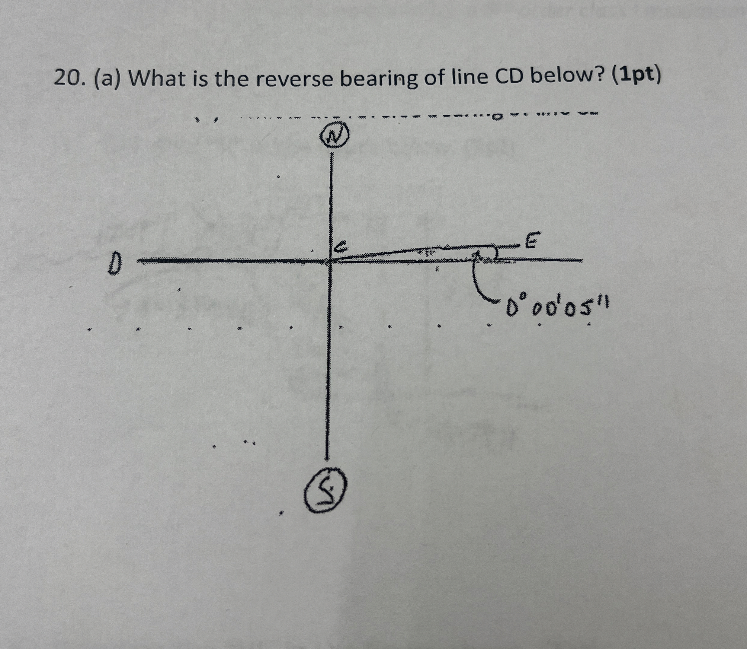 Solved (a) ﻿What is the reverse bearing of line CD below? | Chegg.com