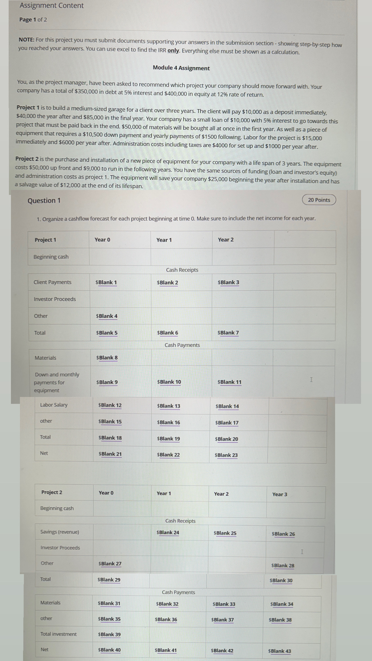 Solved Assignment ContentPage 1 ﻿of 2NOTE: For this project | Chegg.com