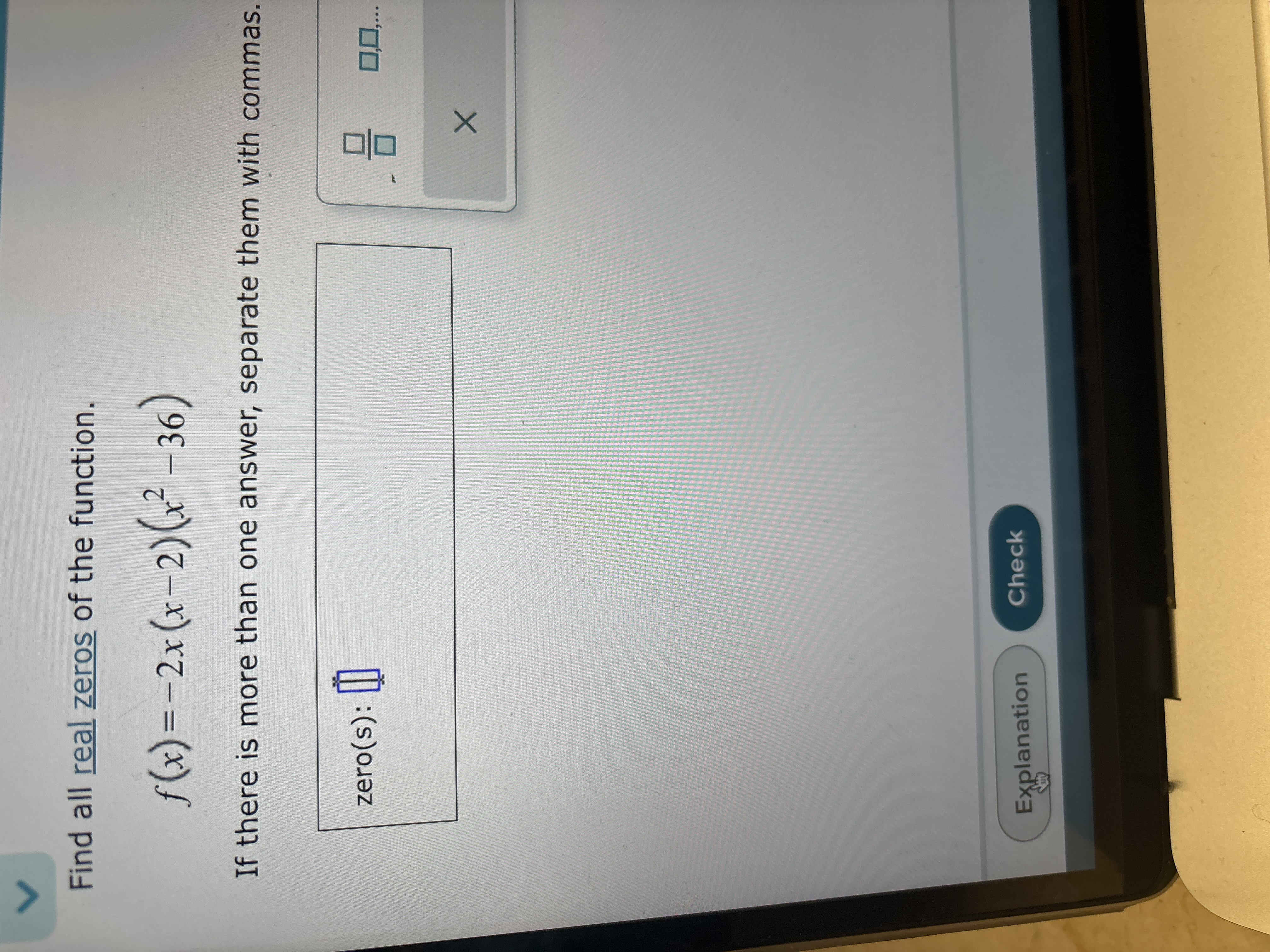 Solved Find all real zeros of the | Chegg.com